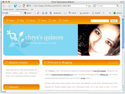 Quinceanera Website Template